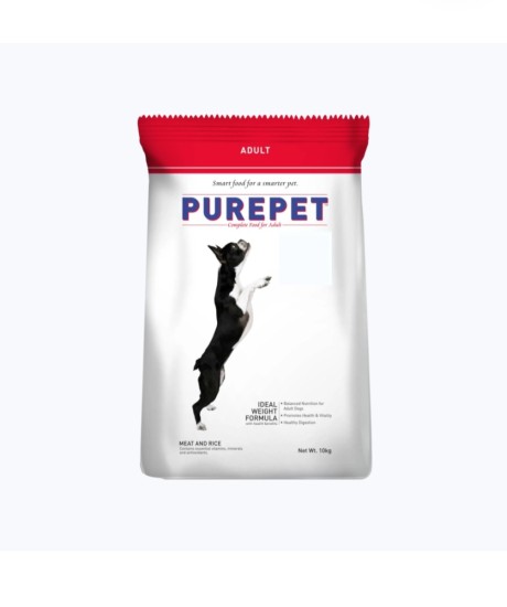 Purepet Meat and Rice Adult Dog Food, 10kg for "pet food for dogs adult"