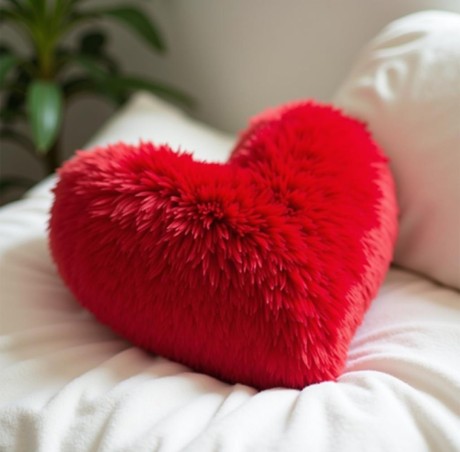 Red heart pillow