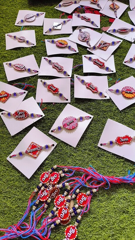 Aipan handmade rakhi // rakhi // name wali rakhi // set of one
